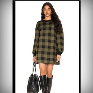 Floyd Sweater Dress in Green & Black Size Medium